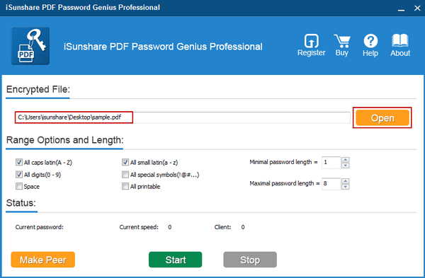 import password protected PDF document