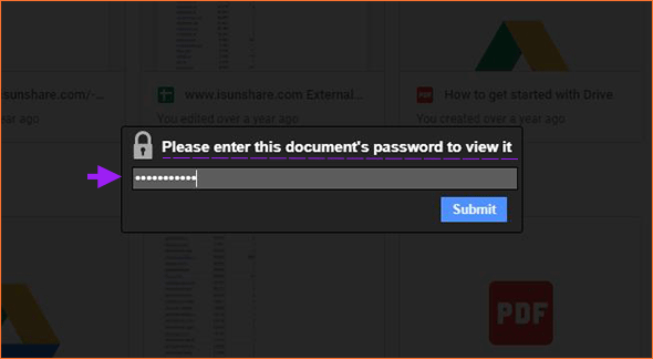 enter document password to view