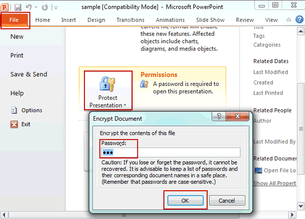 remove PowerPoint file password protection