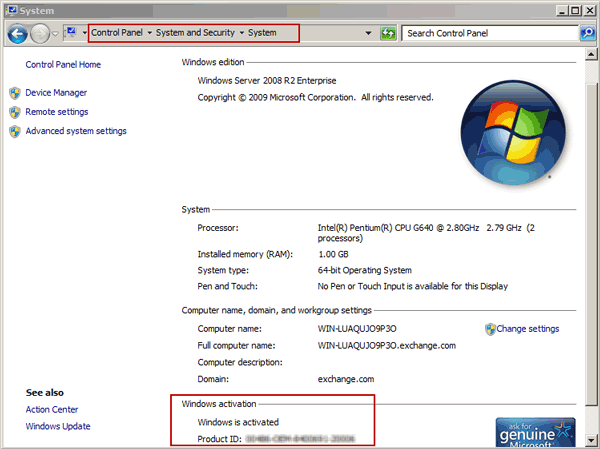 get Windows Server 2008 (R2) PID manually