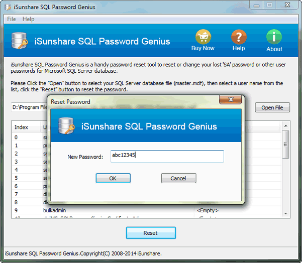 reset SQL Server 2012 SA password