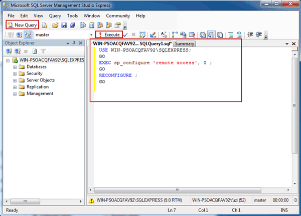 configure SQL Server remote access with transaction