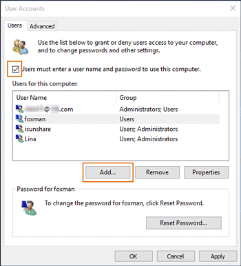 choose to add new user in user account settings