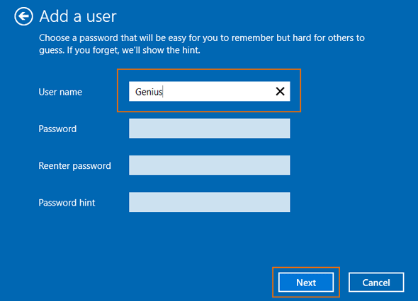 create a local account with or without password
