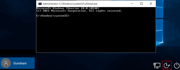 run command prompt on locked windows 10 login screen