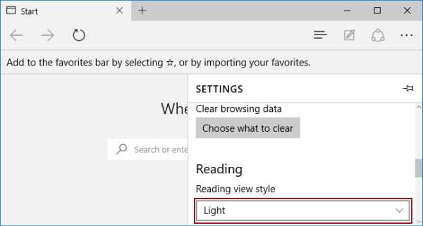 choose reading view style