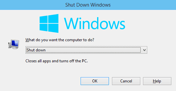 open shutdown windows dialog