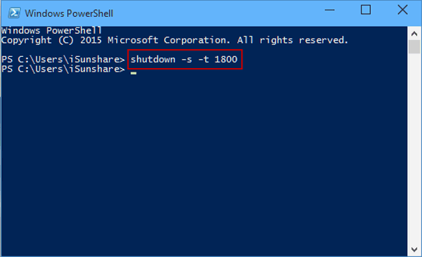 set Auto Shutdown via Powershell