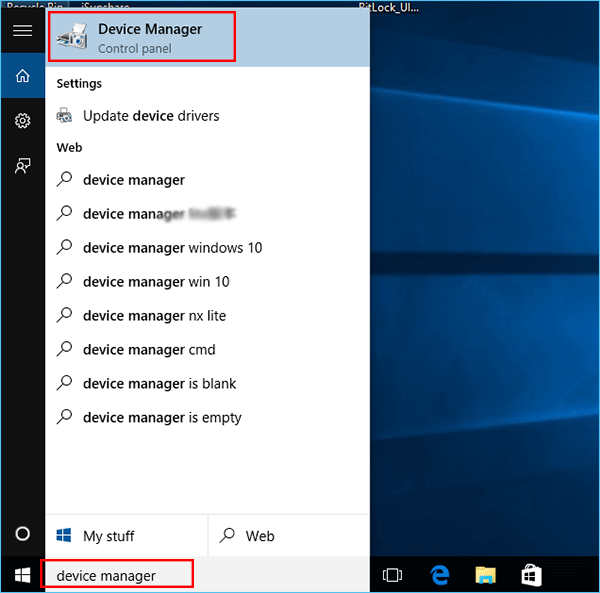 access device manager from start menu