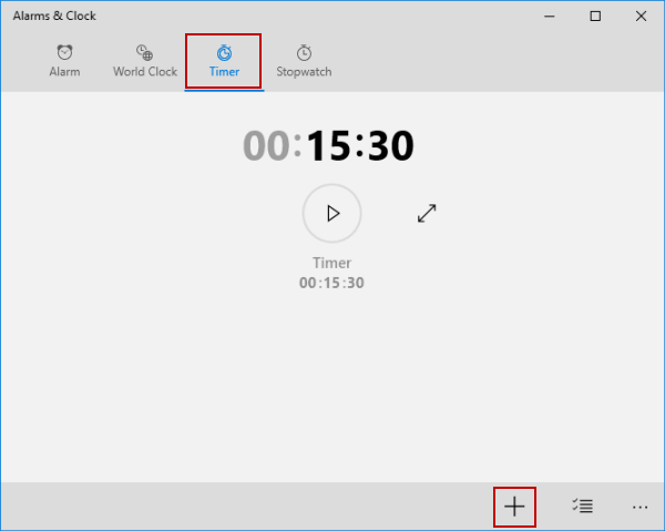choose new in timer