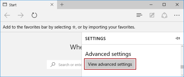 click view advanced settings