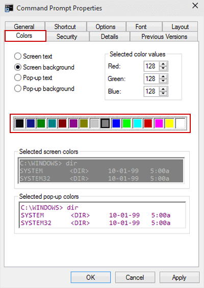 choose screen background color