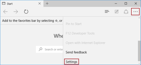 open settings in more actions