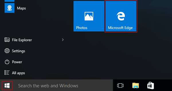 choose Microsoft edge