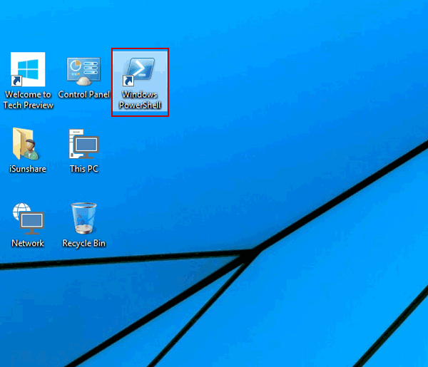 Windows powershell shortcut on desktop