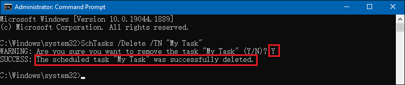delete the task