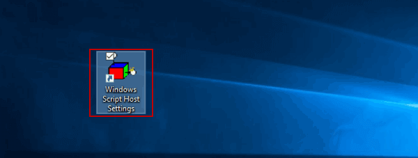 shortcut of Windows script host settings