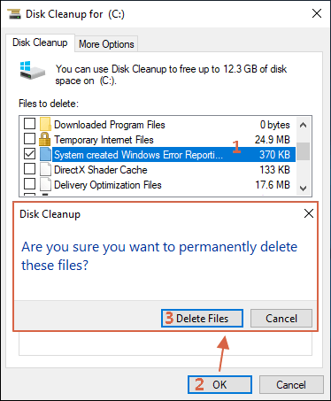 select error reporting files