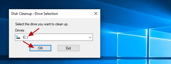 select disk to clean up