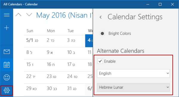 enable alternate calendars