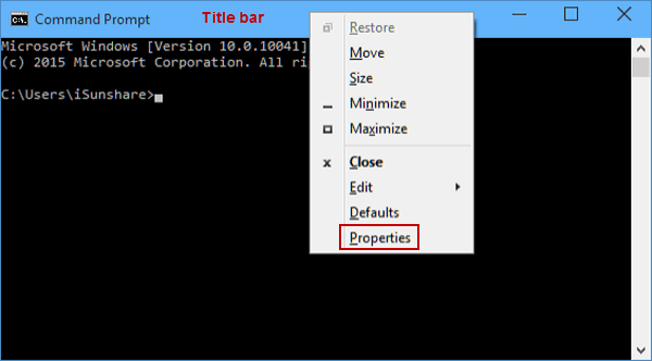right click Title bar and tab properties