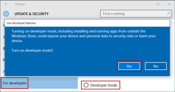 enable developer mode