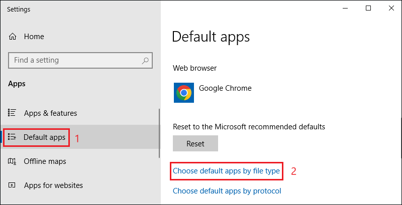 choose default app by file type