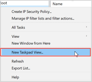 new taskpad view