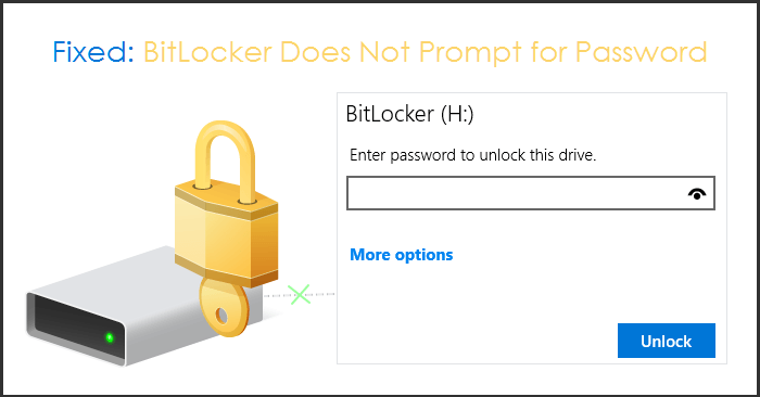 fix bitlocker not prompt for password
