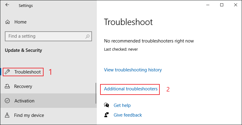 additional troubleshooters
