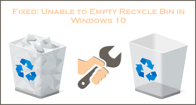 fix unable to empty recycle bin in windows 10