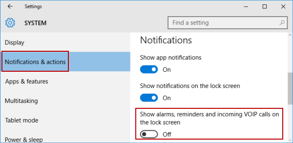turn off lock screen notification setting