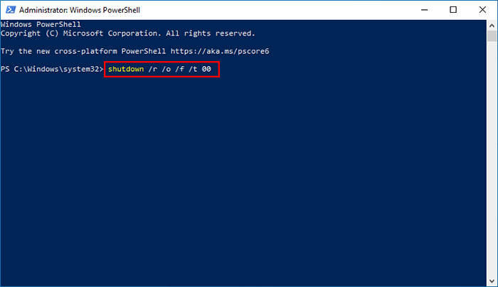 type the command on the PowerShell