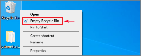 select empty recycle bin