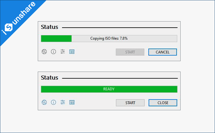 burning and copying Windows 10 ISO to USB drive