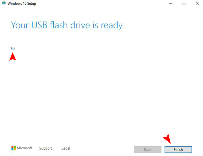 your USB flash drive is ready