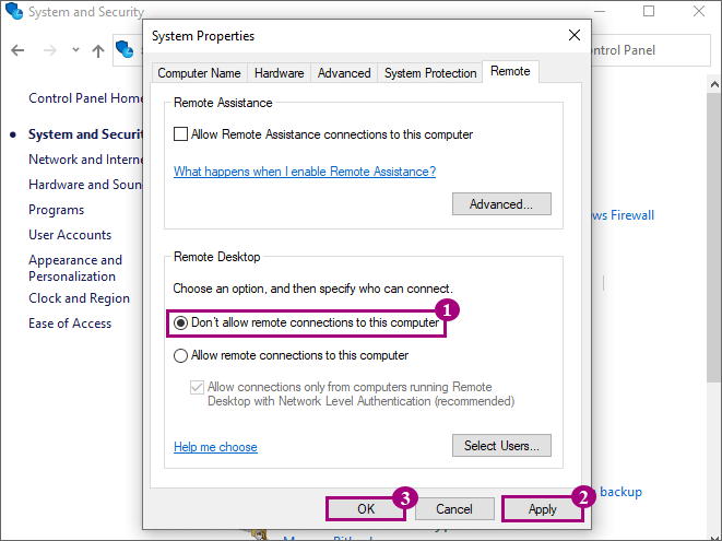 not allow remote connections