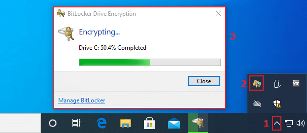 bitlocker encrypting c drive