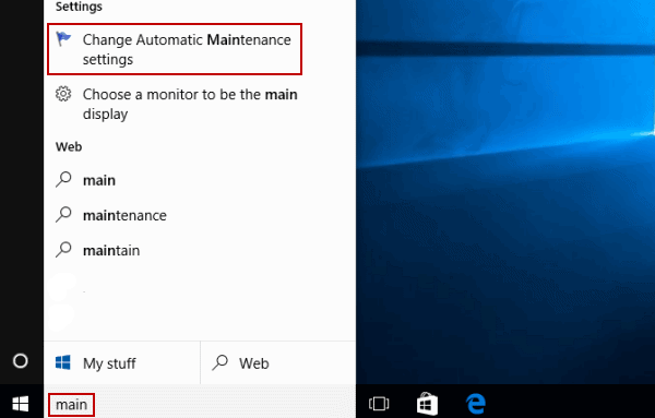 choose change automatic maintenance settings