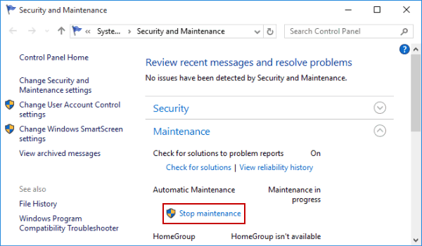 click stop maintenance