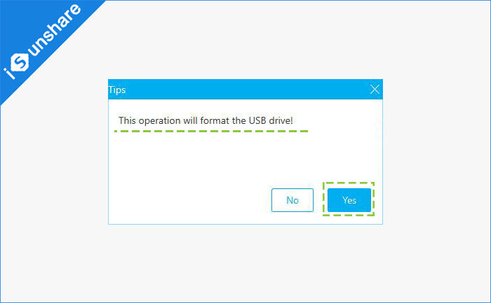 allow to format the USB drive