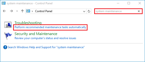 perform recommended maintenance tasks automatically