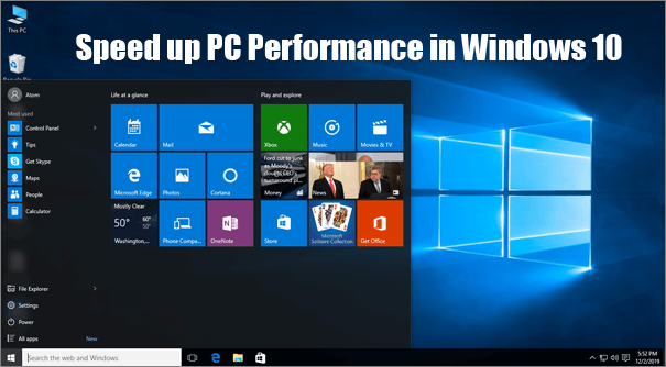 speed up pc performance in windows 10