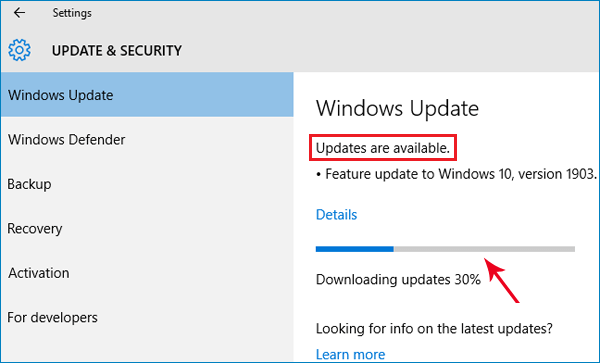 update windows to the latest version