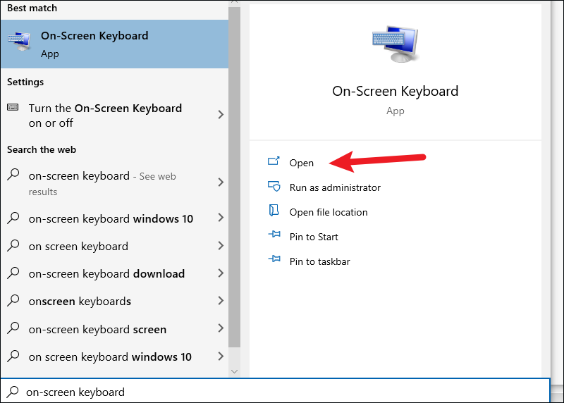 open On-Screen Keyboard