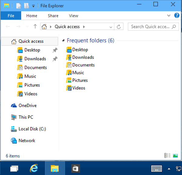 open file explorer to quick access