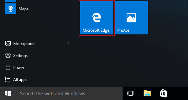 access Microsoft Edge