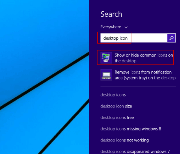 open desktop icon settings
