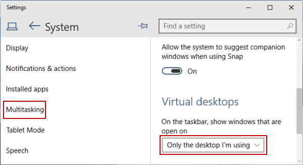 choose virtual desktop option