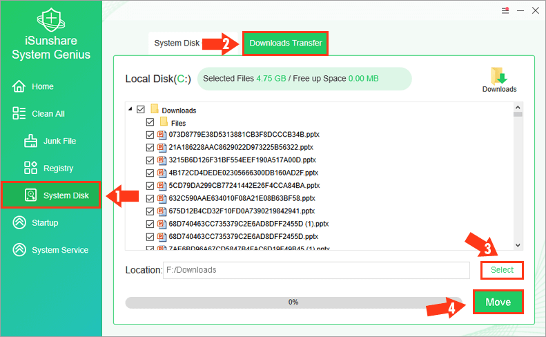 transfer download to another location